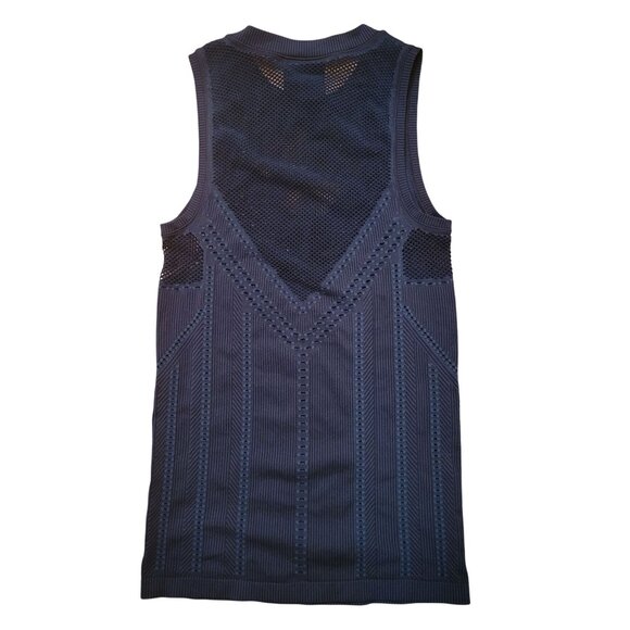 Athleta XS Teal Black Seamless Knit Performance OXYGEN Two Tone Tank - Picture 2 of 4